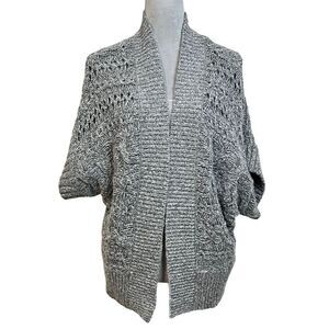 Old Navy Women's Wool Blend Gray Open Front Knit Cardigan Sweater Size M